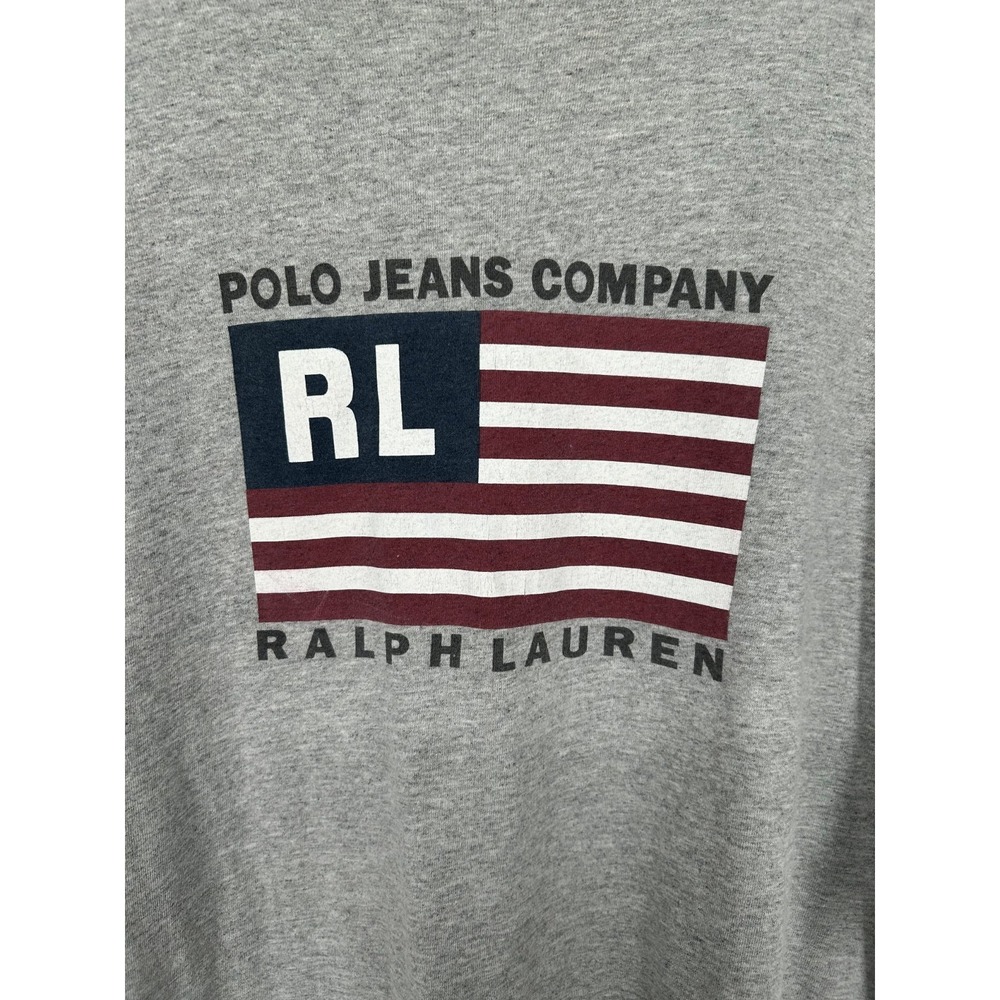 Vintage Polo Jeans Co Ralph Lauren Made In USA American Flag Graphic Tee 2XL - Picture 5 of 6